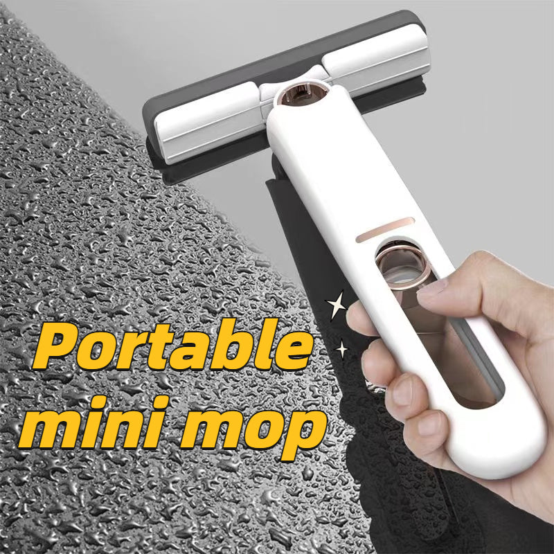 Self N Squeeze Mini Mop, Hand Wash-Free Mop Multifunction Portable Squeeze Cleaning Mop Desk Window Glass Cleaner Kitchen Car Sponge Cleaning Mop Home Cleaning Tools