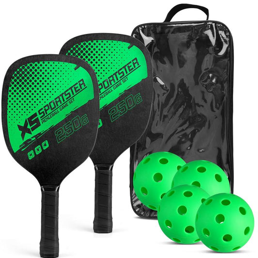 Pickleball Set, 6 Counts/Set Including 2 Counts Pickleball Paddles & 4 Counts Balls, Lightweight Pickleball Racket Set, Suitable for Beginners & Advanced Players