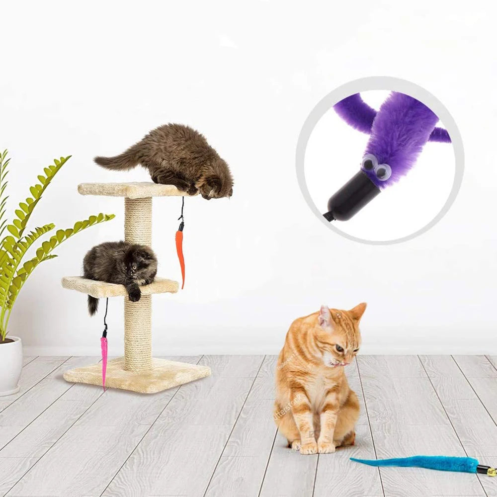 Cat Toy Accessories Worms Replacement Head Funny Cat Stick Pet Toys 5/10/6/11 Pcs Replace Plush