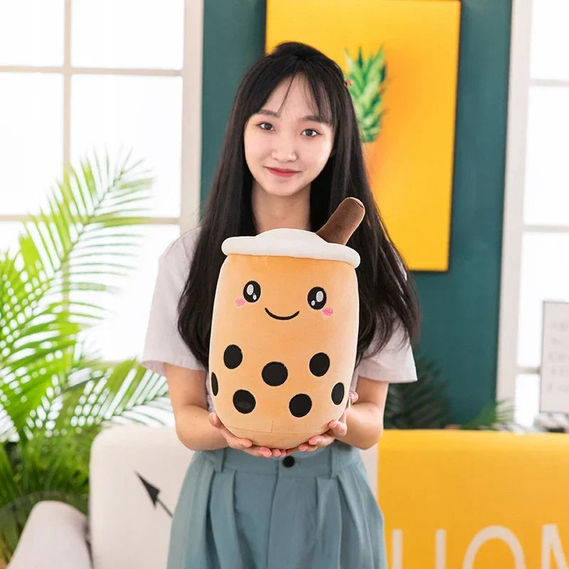 Giant Size Bubble Tea Plushies Squishy Milk Tea Boba Pillow Peluche Ice Cream Fruits Juice Drink Bottle Prop Decor 22-70cm