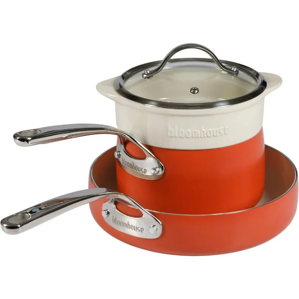 Triply Stainless Steel Pots and Pans Cookware Set W/Non-Stick Non-Toxic Ceramic Interior Oprah's Favorite Things