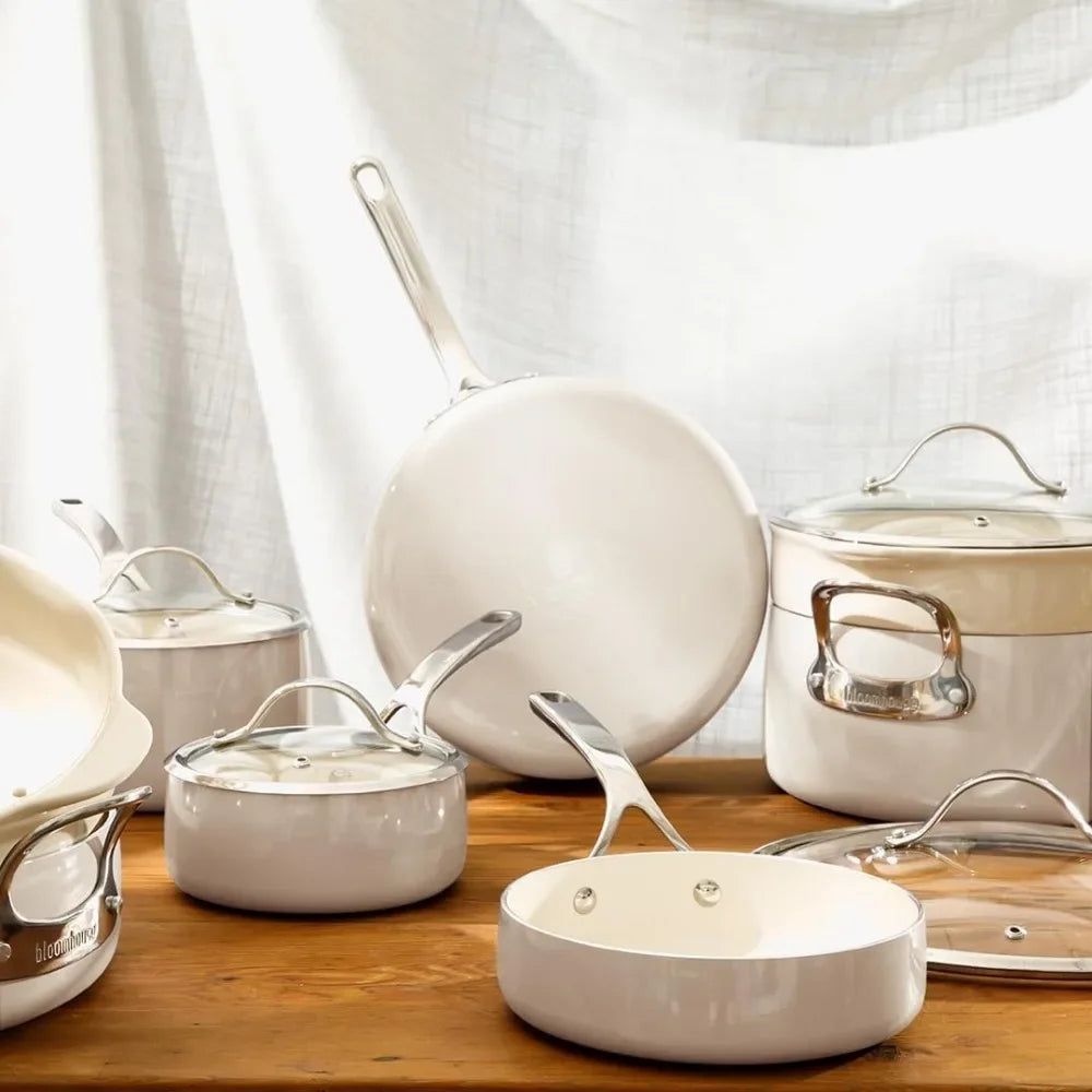 Triply Stainless Steel Pots and Pans Cookware Set W/Non-Stick Non-Toxic Ceramic Interior Oprah's Favorite Things