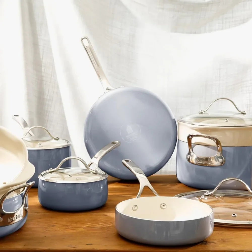 Triply Stainless Steel Pots and Pans Cookware Set W/Non-Stick Non-Toxic Ceramic Interior Oprah's Favorite Things