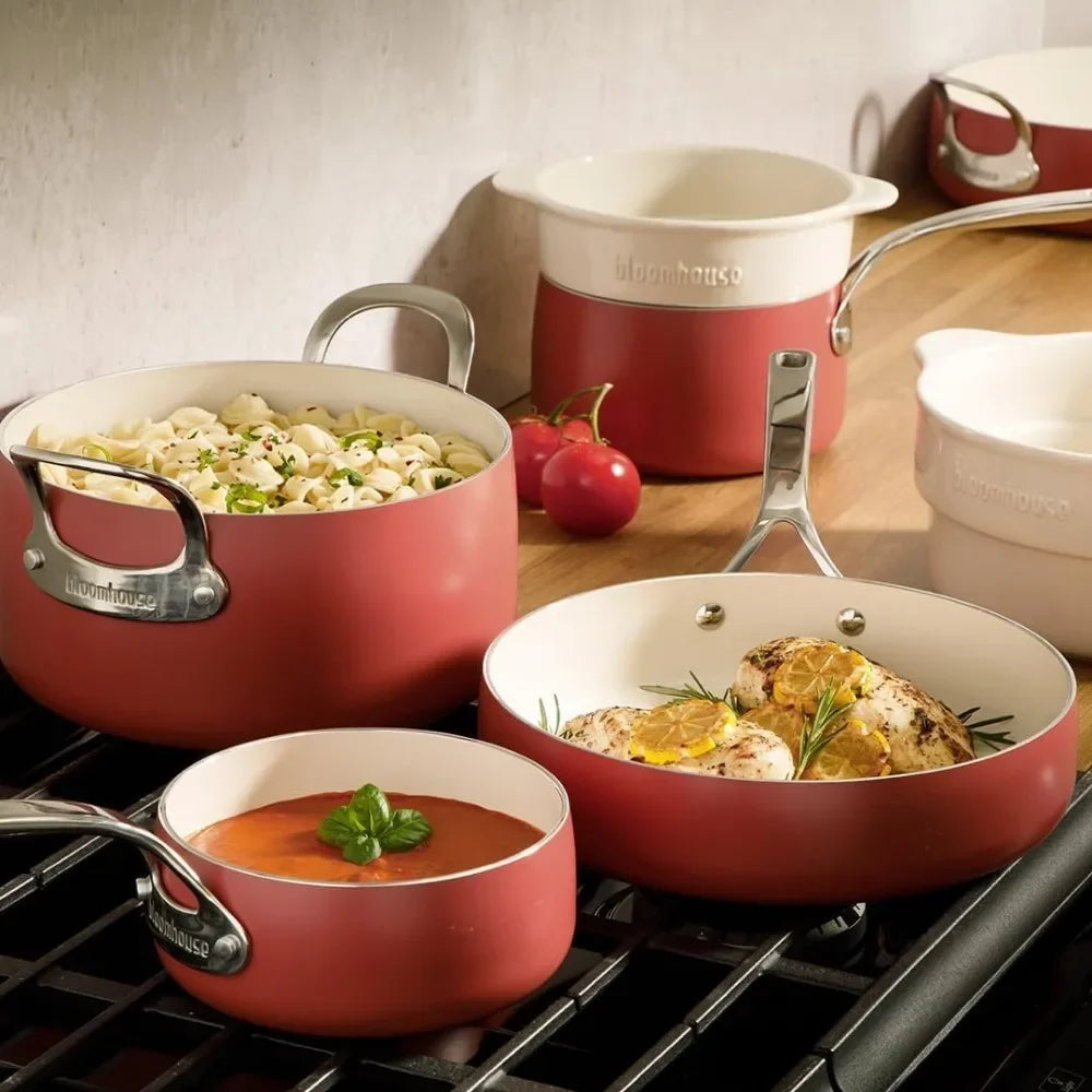 Triply Stainless Steel Pots and Pans Cookware Set W/Non-Stick Non-Toxic Ceramic Interior Oprah's Favorite Things