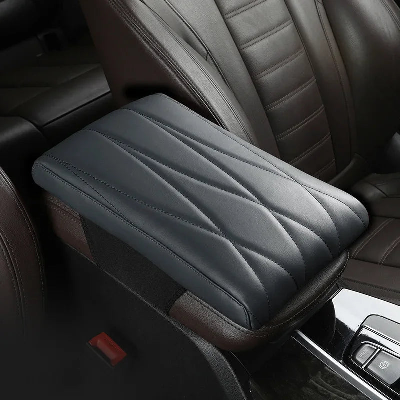 Leather Memory Foam Car Armrest Universal Center Cushion Stripe