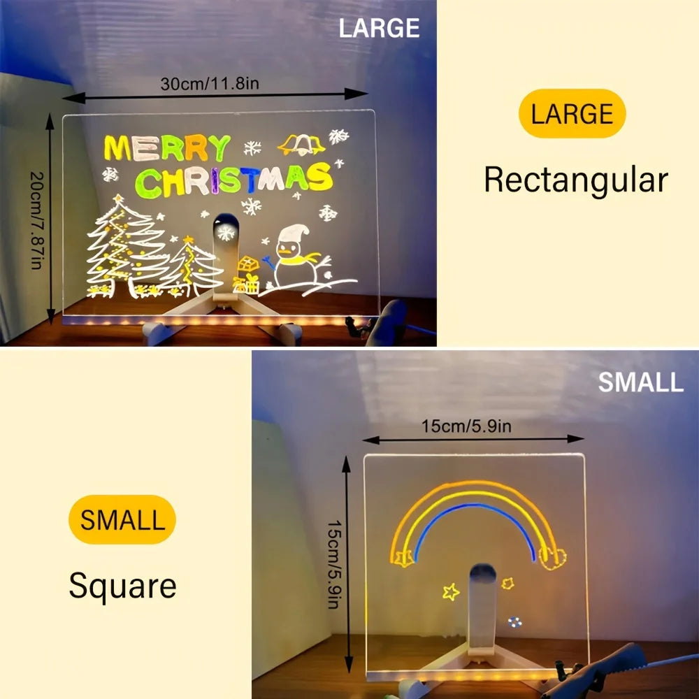 LED light up acrylic message board Erasable USB Drawing Board Bar Advertising Boards