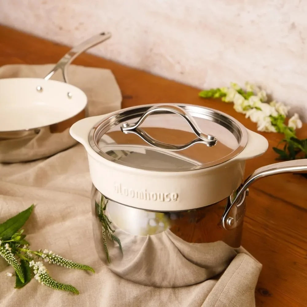 Triply Stainless Steel Pots and Pans Cookware Set W/Non-Stick Non-Toxic Ceramic Interior Oprah's Favorite Things