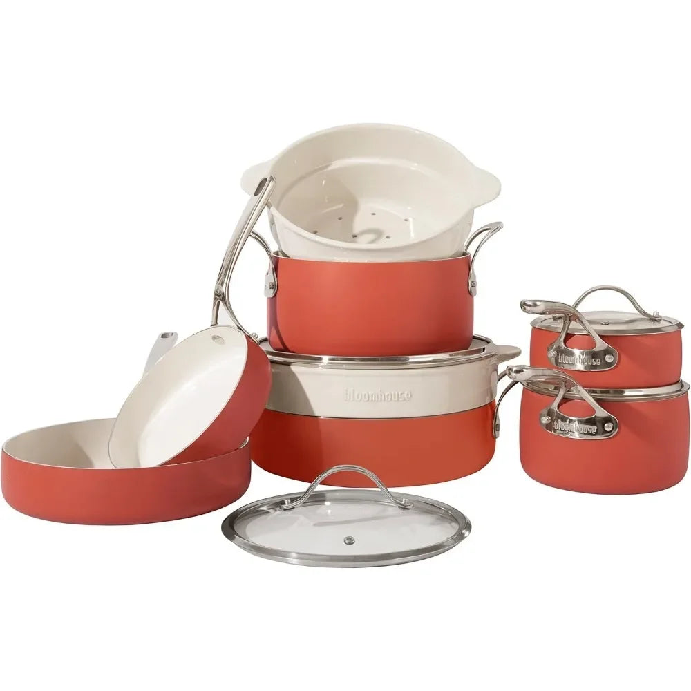 Triply Stainless Steel Pots and Pans Cookware Set W/Non-Stick Non-Toxic Ceramic Interior Oprah's Favorite Things