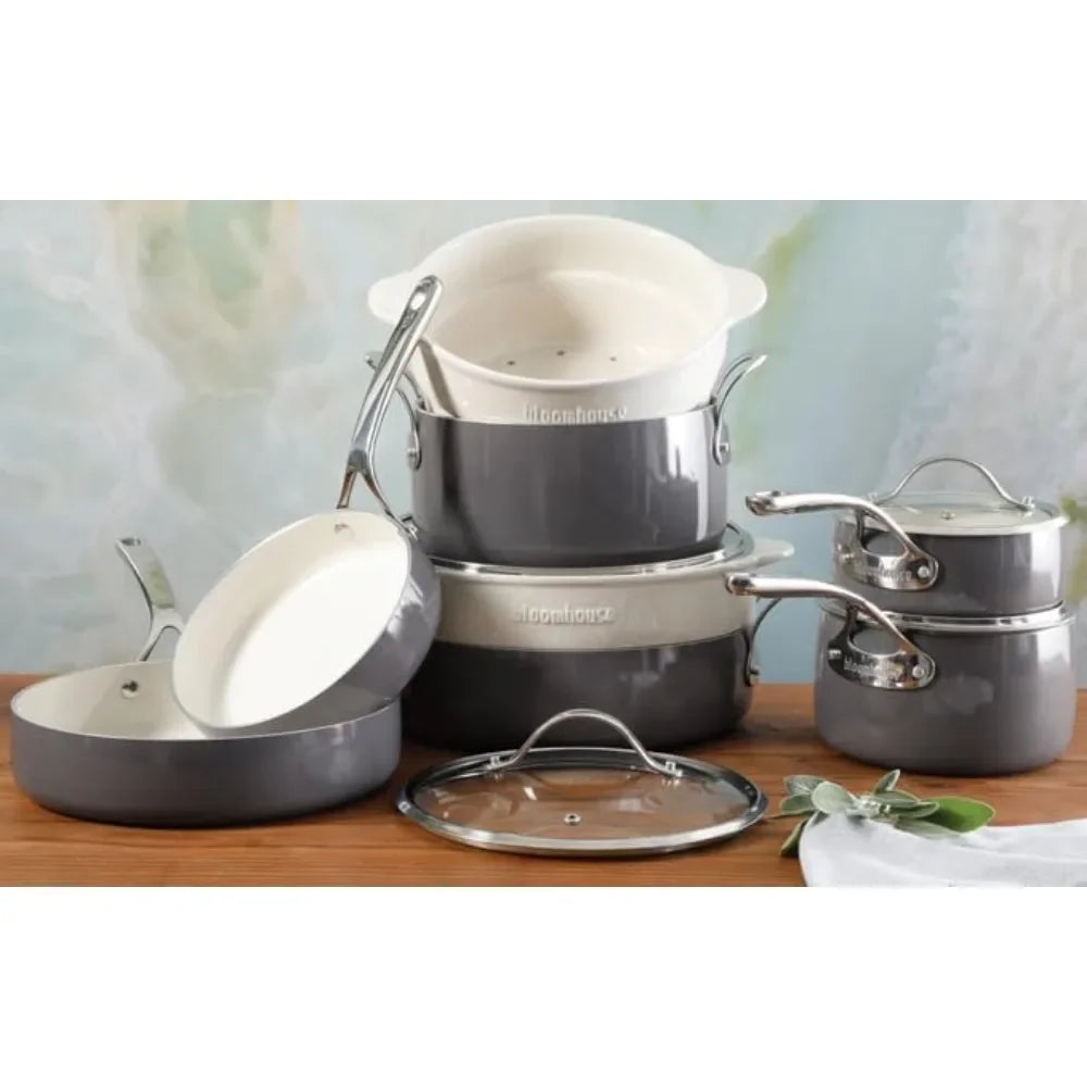 Triply Stainless Steel Pots and Pans Cookware Set W/Non-Stick Non-Toxic Ceramic Interior Oprah's Favorite Things