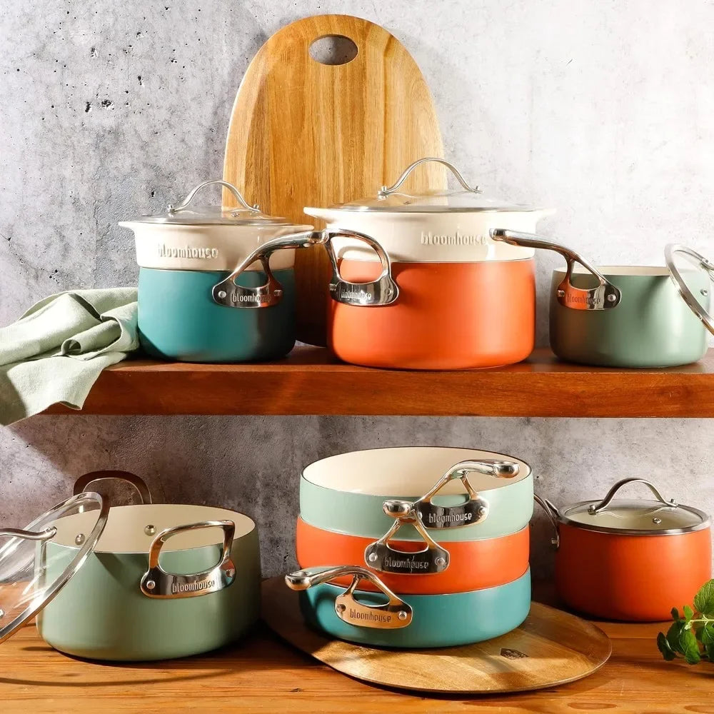 Triply Stainless Steel Pots and Pans Cookware Set W/Non-Stick Non-Toxic Ceramic Interior Oprah's Favorite Things