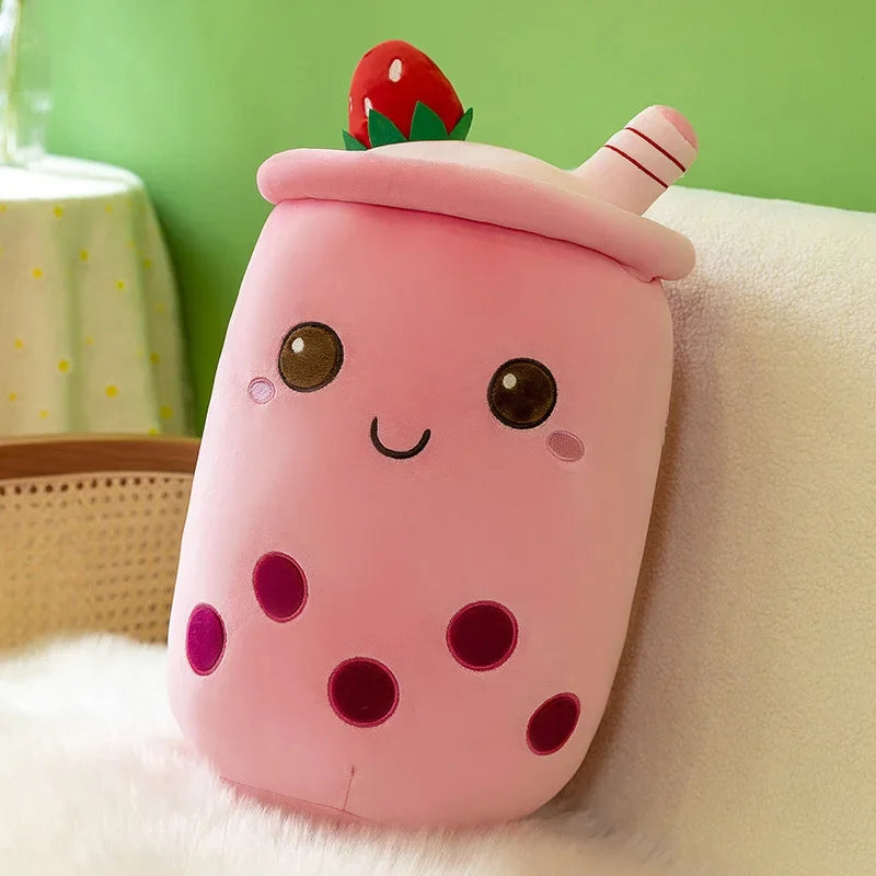 Giant Size Bubble Tea Plushies Squishy Milk Tea Boba Pillow Peluche Ice Cream Fruits Juice Drink Bottle Prop Decor 22-70cm