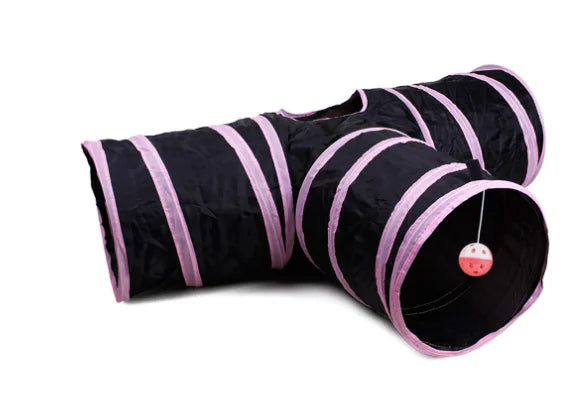 Cat Play Tunnel Foldable Pet Animal Tunnels with Crinkle Playing Toy for Cats