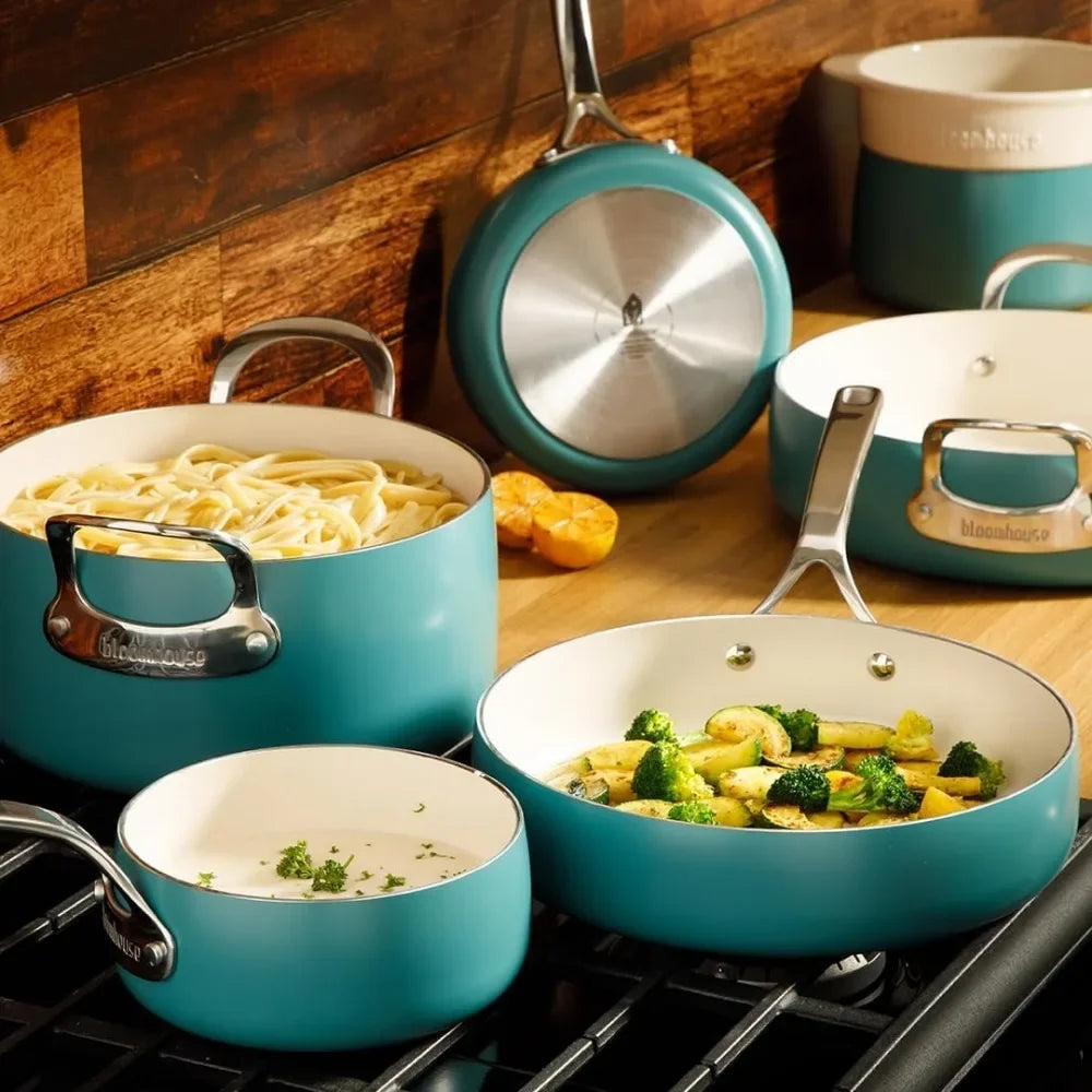 Triply Stainless Steel Pots and Pans Cookware Set W/Non-Stick Non-Toxic Ceramic Interior Oprah's Favorite Things