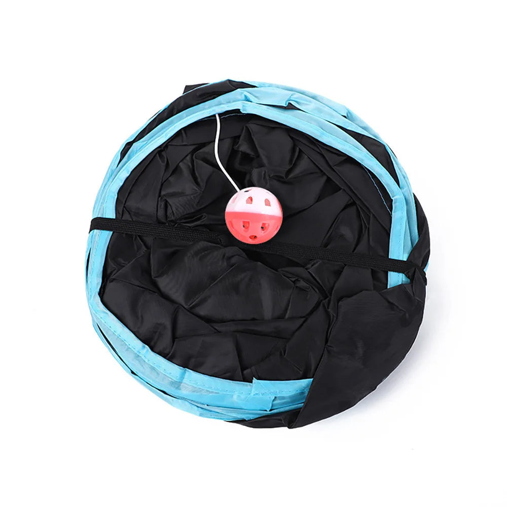 Cat Pass Play Tunnel Foldable Cat Toy Breathable Drill Barrel for Indoor loud paper