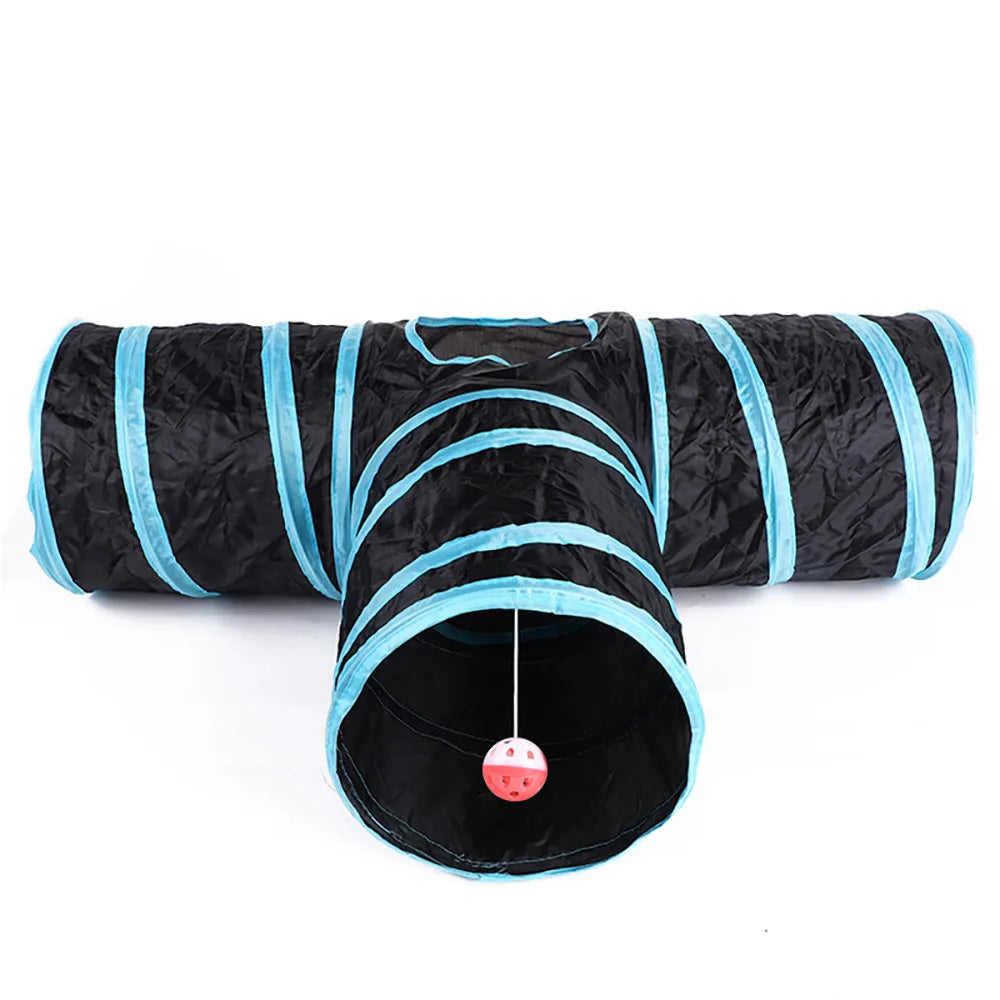 Cat Pass Play Tunnel Foldable Cat Toy Breathable Drill Barrel for Indoor loud paper