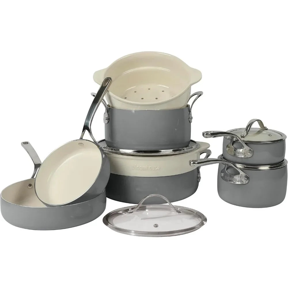 Triply Stainless Steel Pots and Pans Cookware Set W/Non-Stick Non-Toxic Ceramic Interior Oprah's Favorite Things