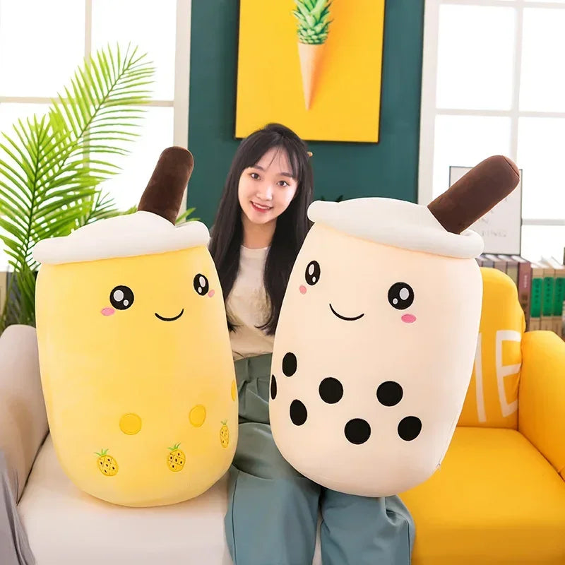 Giant Size Bubble Tea Plushies Squishy Milk Tea Boba Pillow Peluche Ice Cream Fruits Juice Drink Bottle Prop Decor 22-70cm