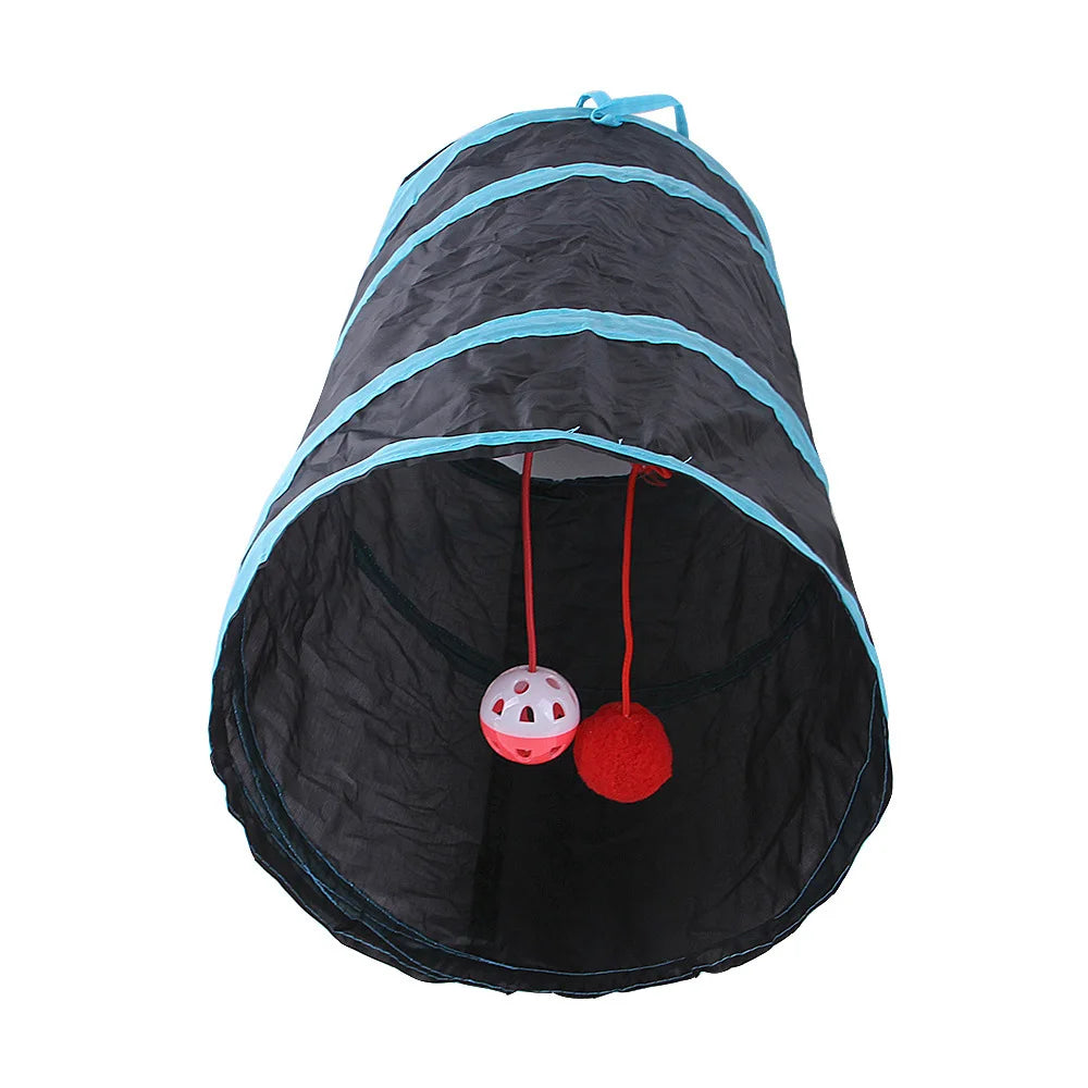 Cat Pass Play Tunnel Foldable Cat Toy Breathable Drill Barrel for Indoor loud paper