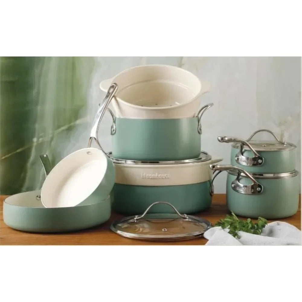 Triply Stainless Steel Pots and Pans Cookware Set W/Non-Stick Non-Toxic Ceramic Interior Oprah's Favorite Things