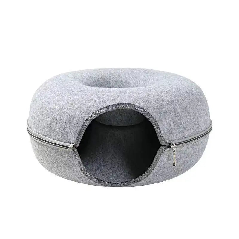 Donut Cat Bed Pet Cat Tunnel Interactive Game Toy Cat Bed Dual-use Indoo