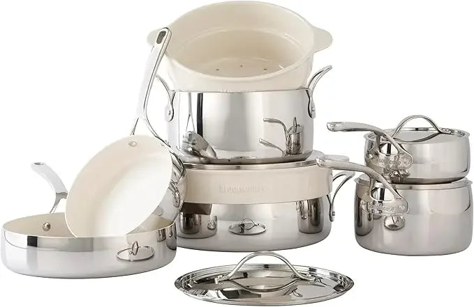 Triply Stainless Steel Pots and Pans Cookware Set W/Non-Stick Non-Toxic Ceramic Interior Oprah's Favorite Things