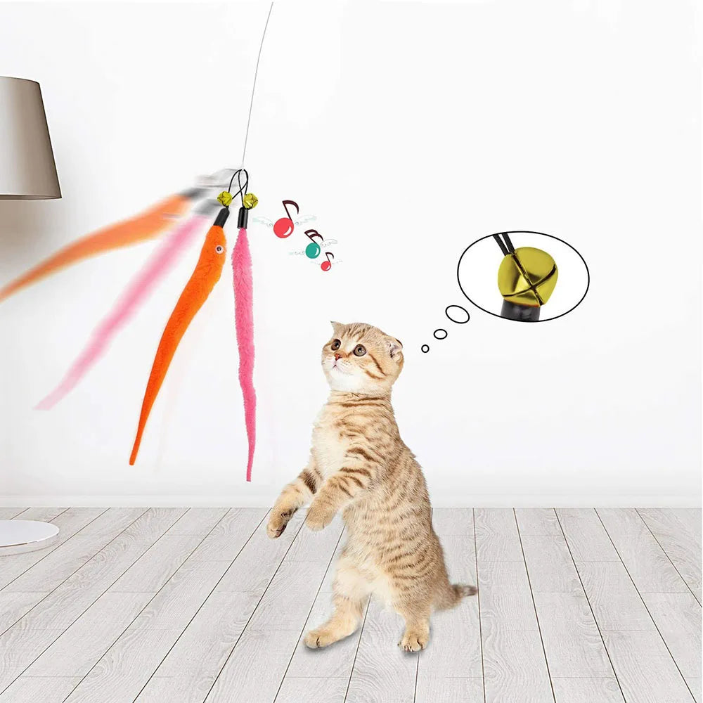 Cat Toy Accessories Worms Replacement Head Funny Cat Stick Pet Toys 5/10/6/11 Pcs Replace Plush