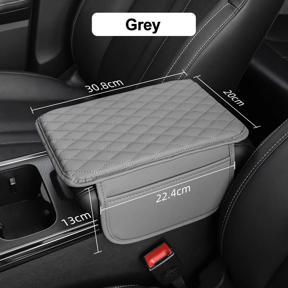 Car Armrest Box Pad Tissue Box Cover With Side Storage Pocket