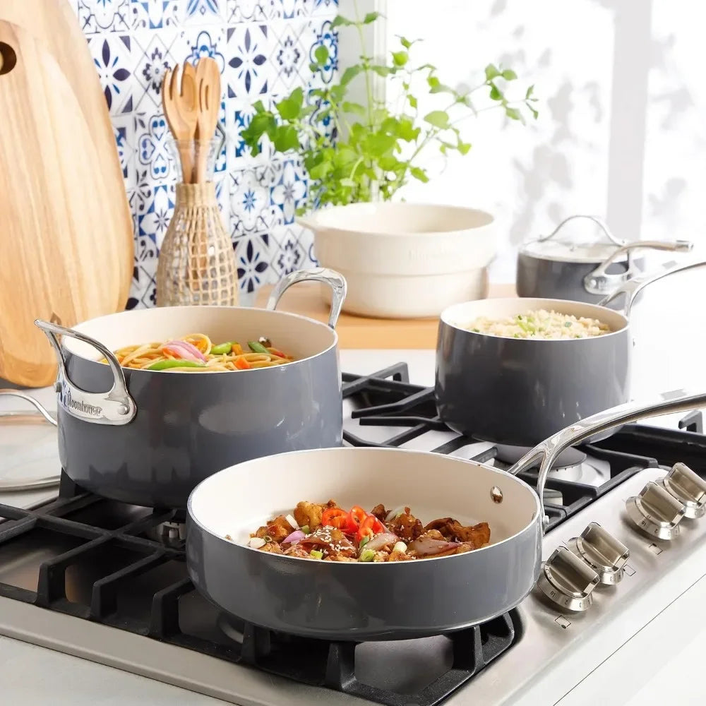 Triply Stainless Steel Pots and Pans Cookware Set W/Non-Stick Non-Toxic Ceramic Interior Oprah's Favorite Things