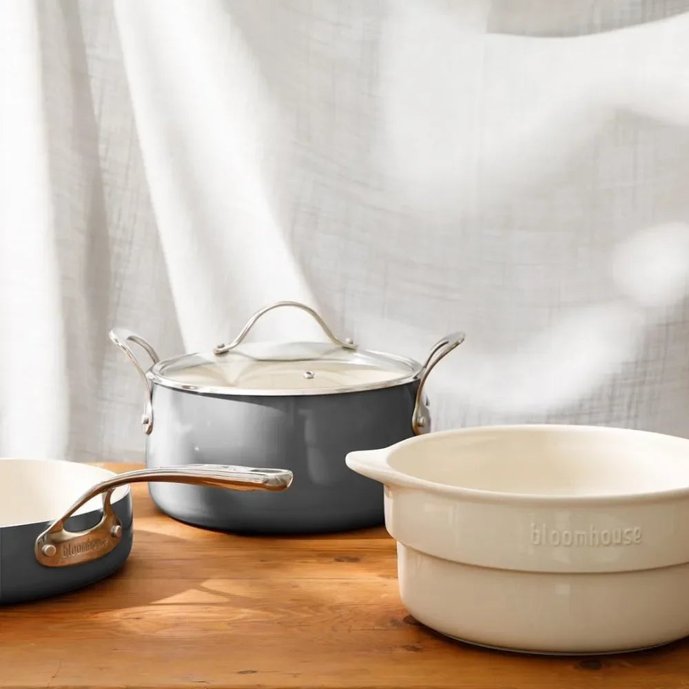 Triply Stainless Steel Pots and Pans Cookware Set W/Non-Stick Non-Toxic Ceramic Interior Oprah's Favorite Things