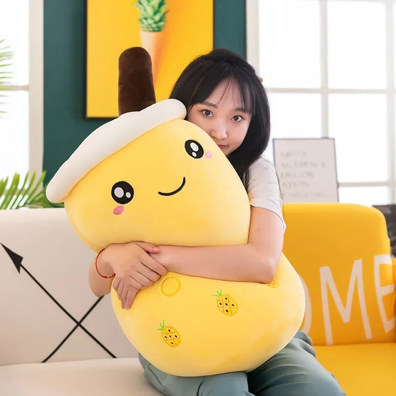 Giant Size Bubble Tea Plushies Squishy Milk Tea Boba Pillow Peluche Ice Cream Fruits Juice Drink Bottle Prop Decor 22-70cm