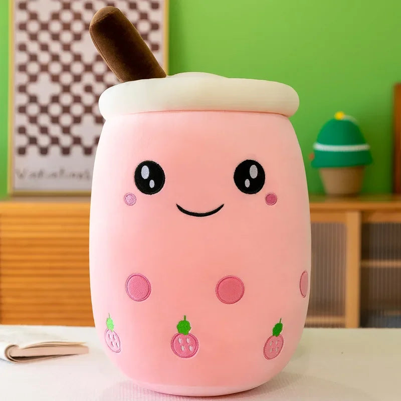 Giant Size Bubble Tea Plushies Squishy Milk Tea Boba Pillow Peluche Ice Cream Fruits Juice Drink Bottle Prop Decor 22-70cm