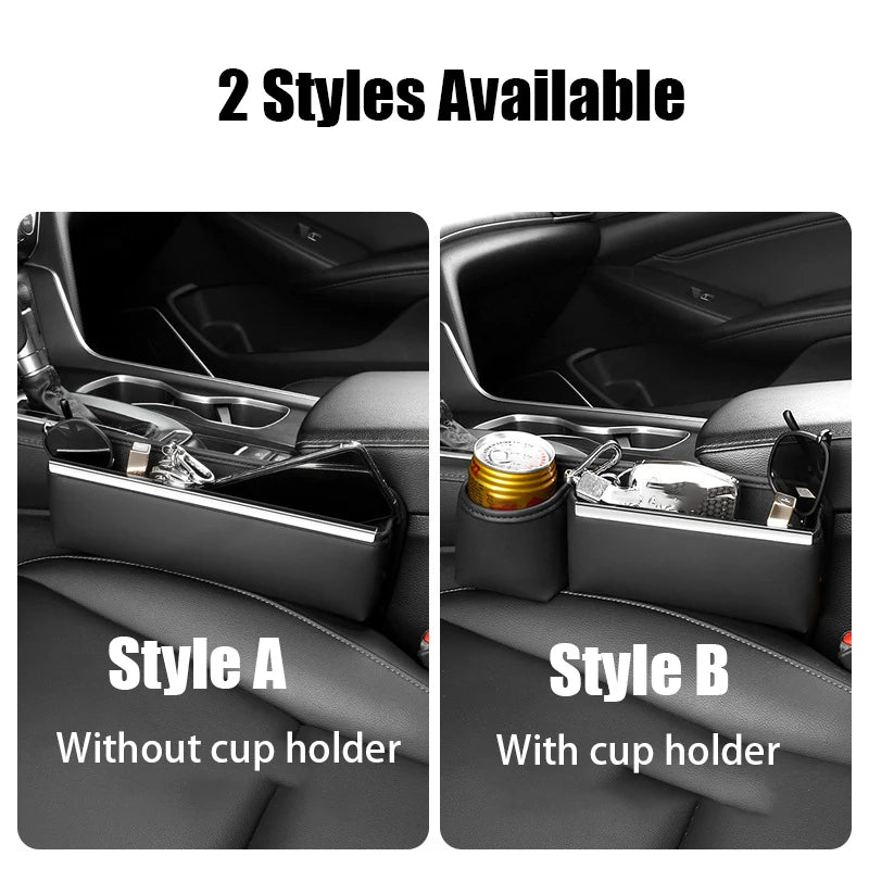 Car Seats Gaps Leather Bag Multifunction Car Seats Organizer Auto Console Side Seats Plug Filler Organizer Box Car Interior