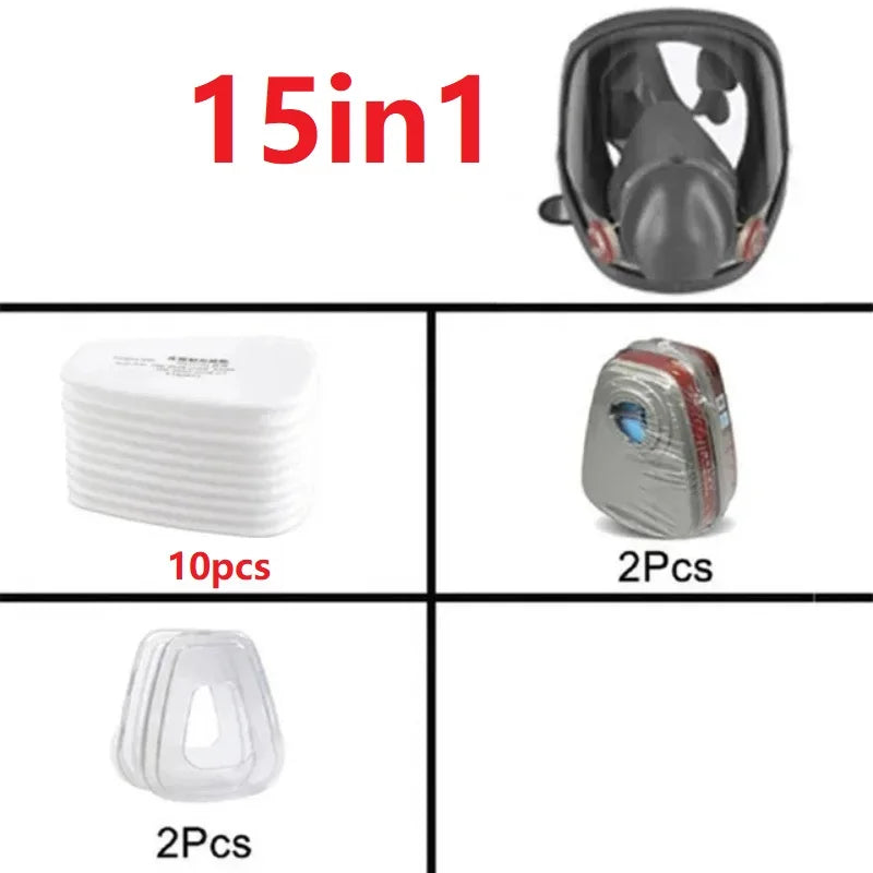 Anti-Fog Gas Mask, Industrial Paint Spray Vaccination Safety Work Dust Filter Full Face Protection with Formaldehyde