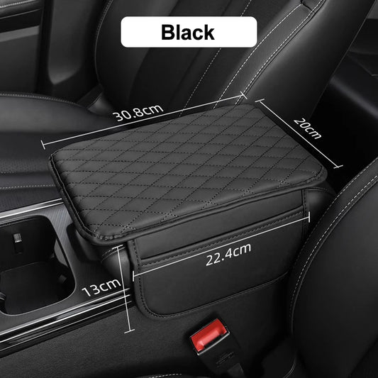 Car Armrest Box Pad Tissue Box Cover With Side Storage Pocket