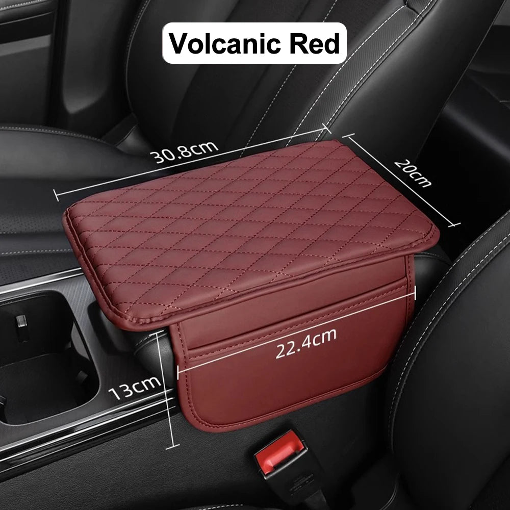 Car Armrest Box Pad Tissue Box Cover With Side Storage Pocket