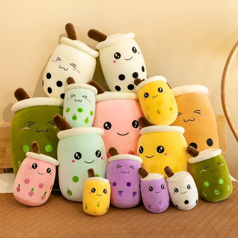 Giant Size Bubble Tea Plushies Squishy Milk Tea Boba Pillow Peluche Ice Cream Fruits Juice Drink Bottle Prop Decor 22-70cm