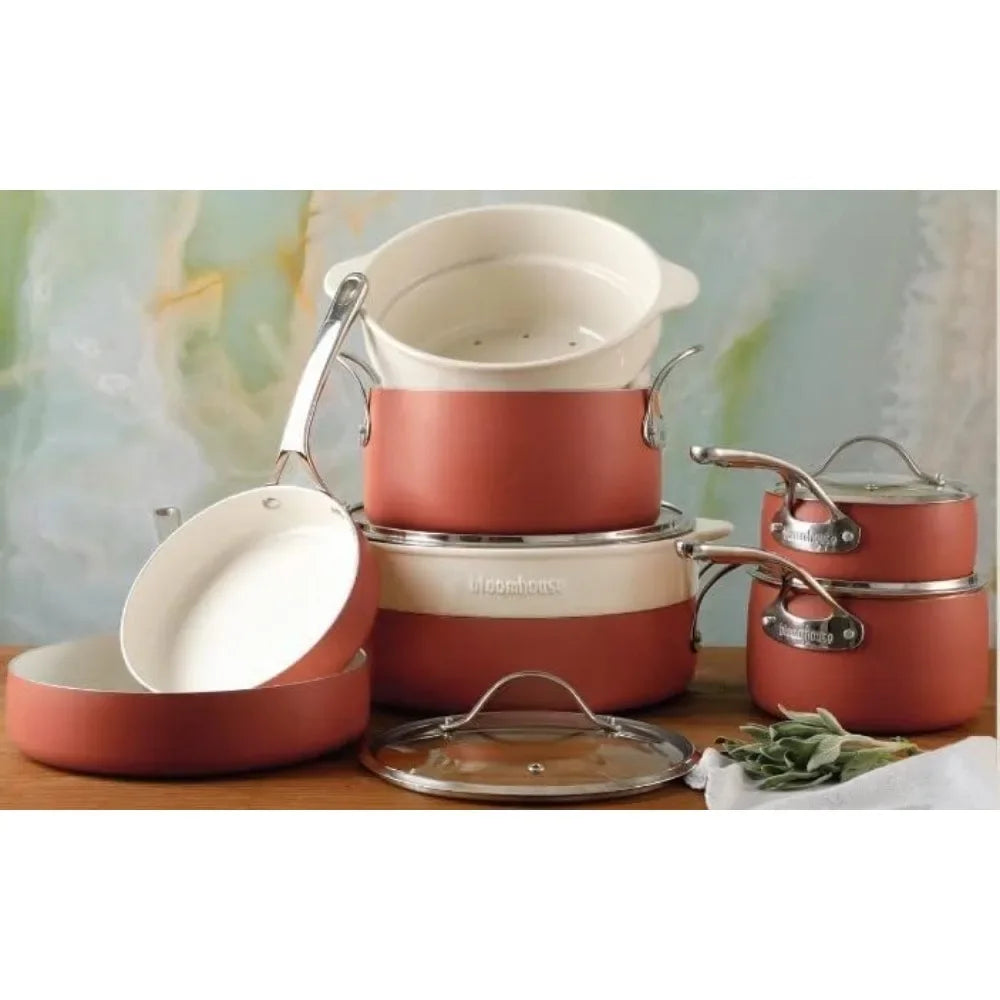 Triply Stainless Steel Pots and Pans Cookware Set W/Non-Stick Non-Toxic Ceramic Interior Oprah's Favorite Things