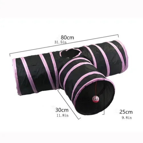 Cat Play Tunnel Foldable Pet Animal Tunnels with Crinkle Playing Toy for Cats