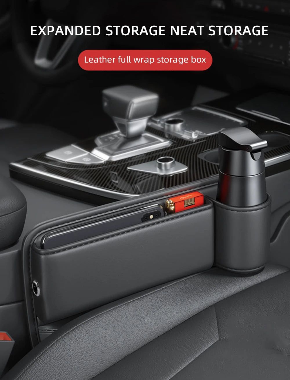 Leather Car Seat Gap Bag Multifunction Car Seat Organizer Auto Console Side Seat Plug Filler Organizer Box Car Interior