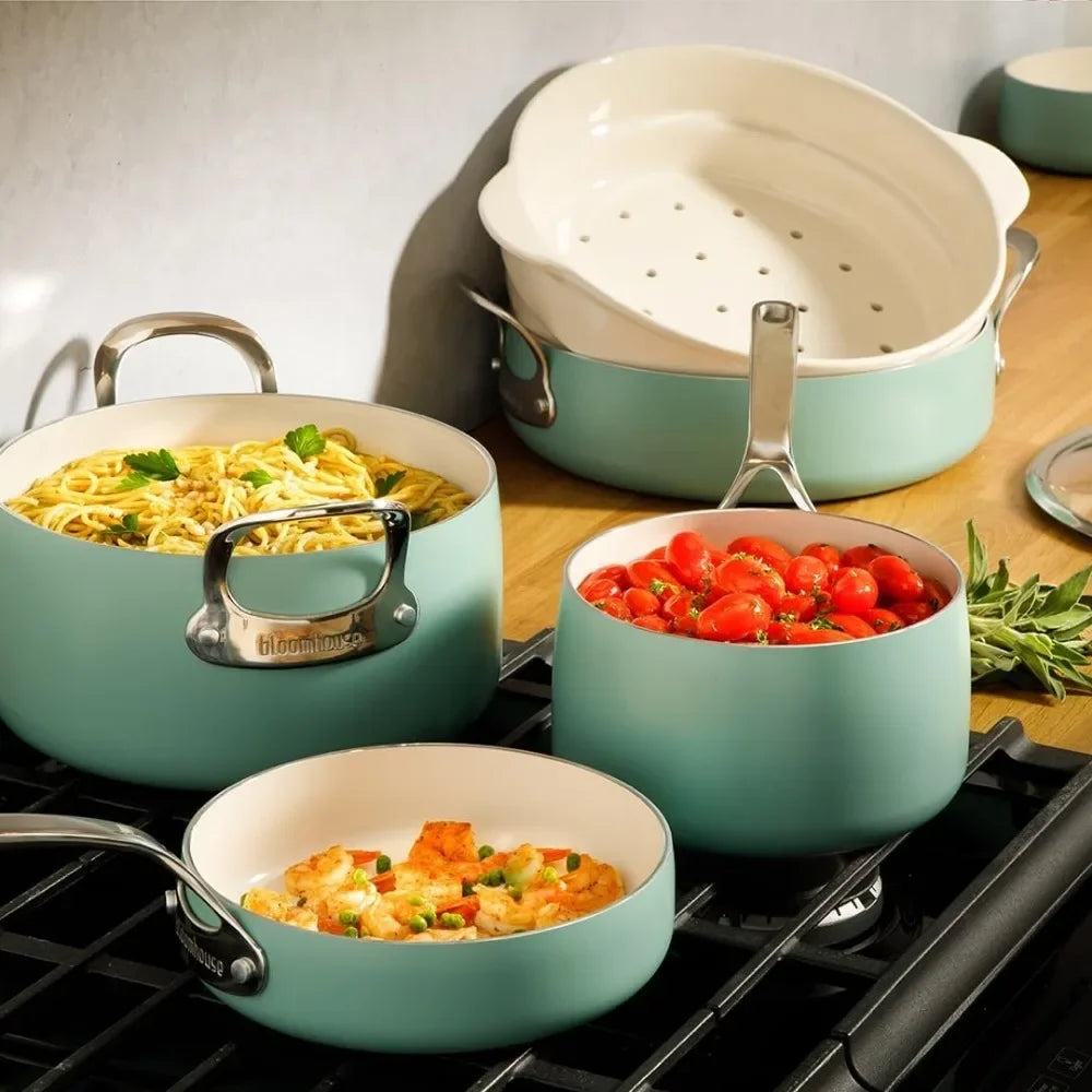 Triply Stainless Steel Pots and Pans Cookware Set W/Non-Stick Non-Toxic Ceramic Interior Oprah's Favorite Things