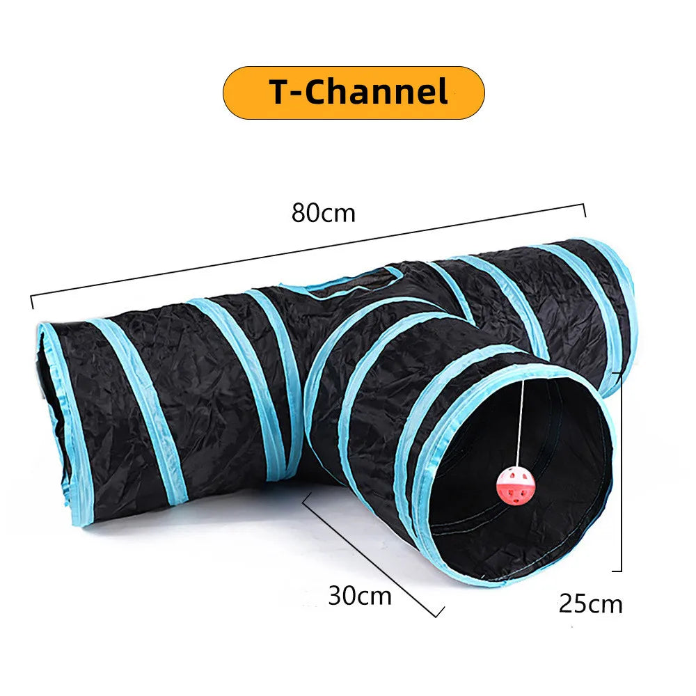 Cat Pass Play Tunnel Foldable Cat Toy Breathable Drill Barrel for Indoor loud paper