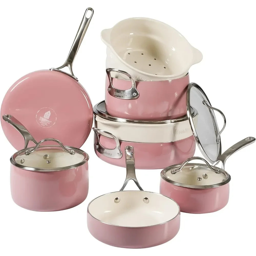 Triply Stainless Steel Pots and Pans Cookware Set W/Non-Stick Non-Toxic Ceramic Interior Oprah's Favorite Things