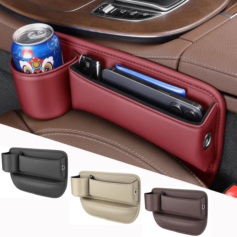 Leather Car Seat Gap Bag Multifunction Car Seat Organizer Auto Console Side Seat Car Interior