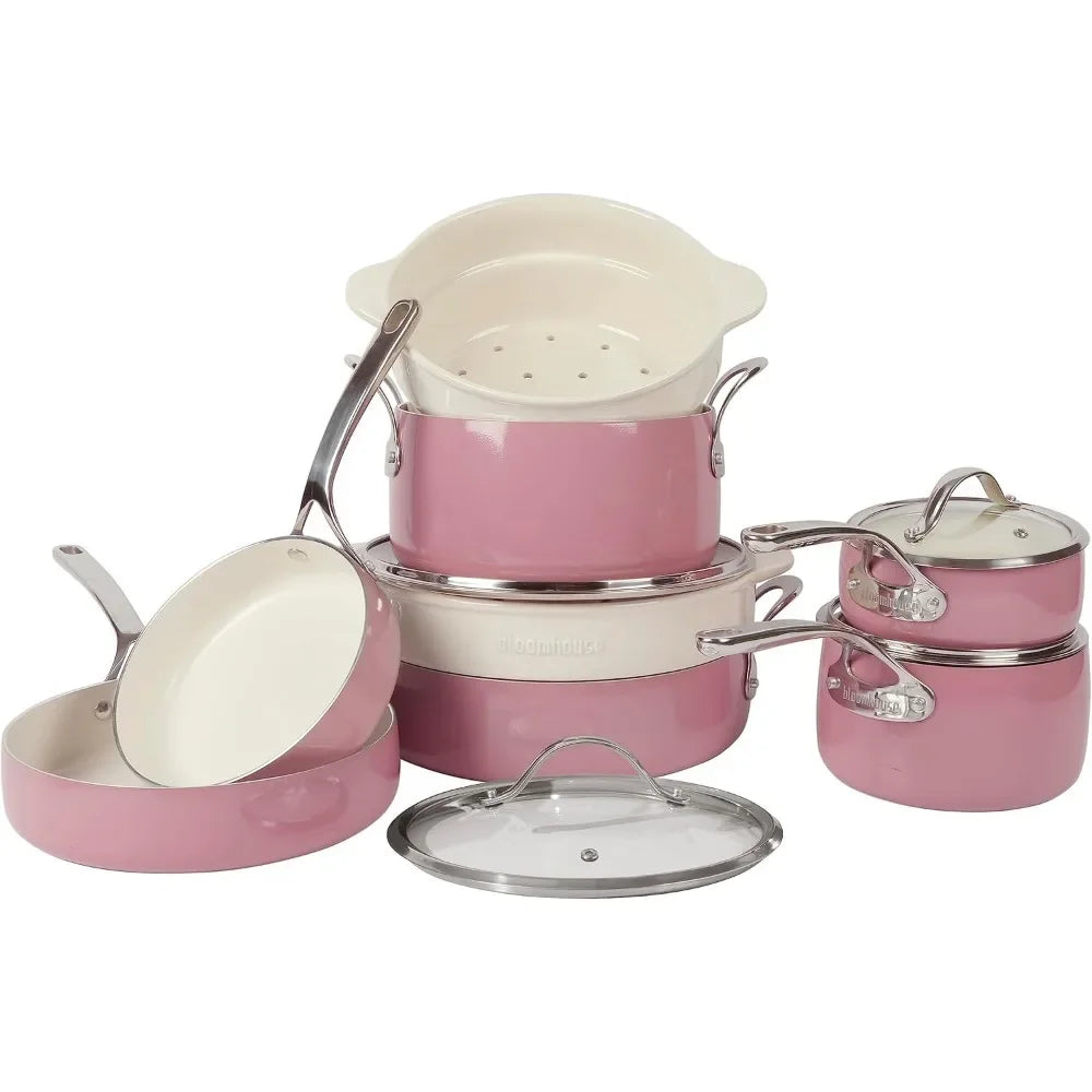 Triply Stainless Steel Pots and Pans Cookware Set W/Non-Stick Non-Toxic Ceramic Interior Oprah's Favorite Things