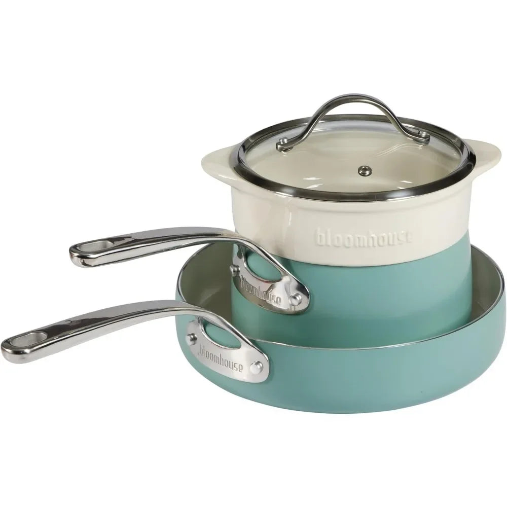 Triply Stainless Steel Pots and Pans Cookware Set W/Non-Stick Non-Toxic Ceramic Interior Oprah's Favorite Things