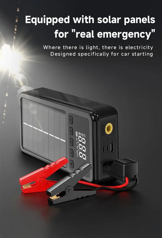 Jump Starter with Air Compressor with Solar Panel 12V Car Battery Starter (7.0L Gas/5.5L Diesel) 150PSI Tire  Inflator (HZ-S4)