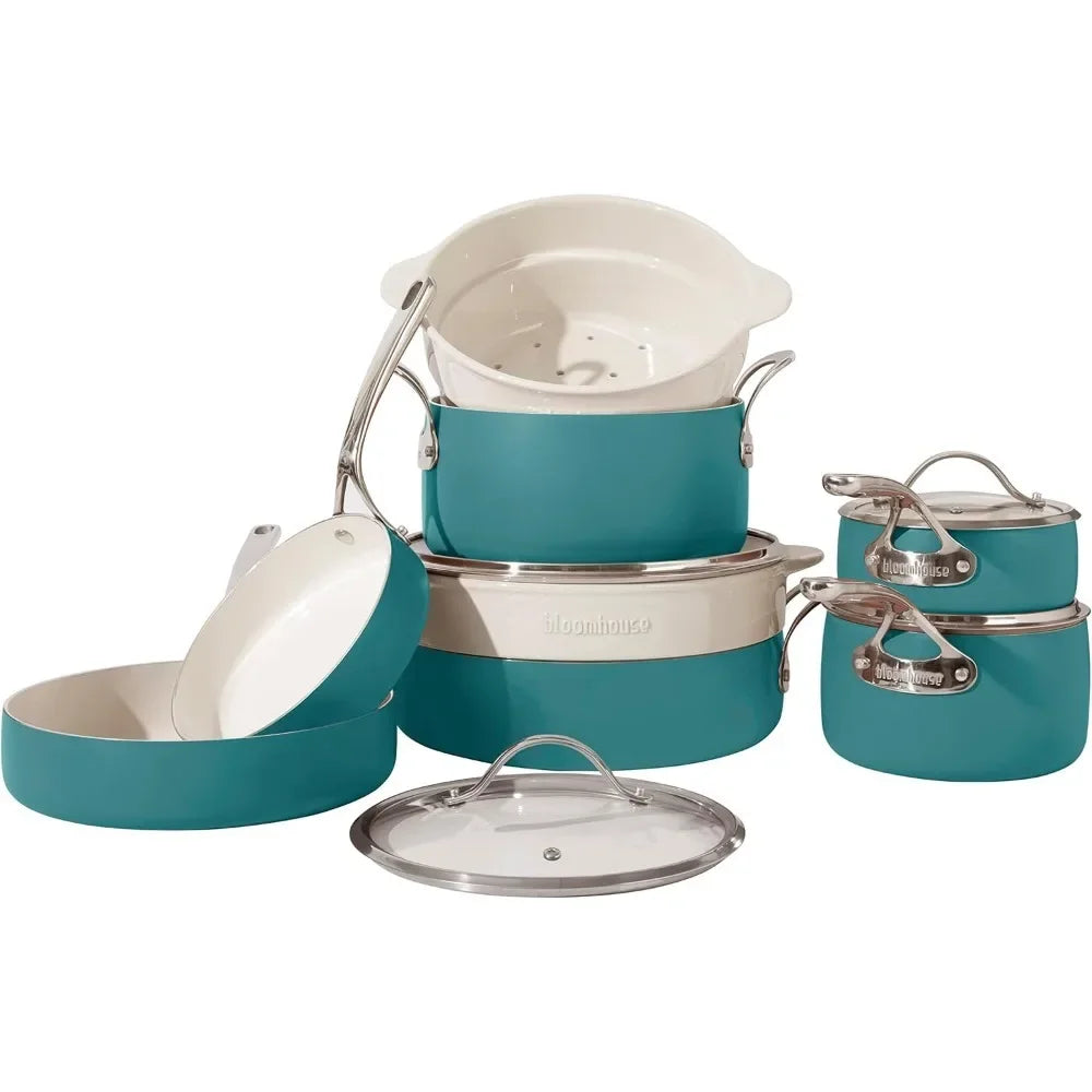 Triply Stainless Steel Pots and Pans Cookware Set W/Non-Stick Non-Toxic Ceramic Interior Oprah's Favorite Things