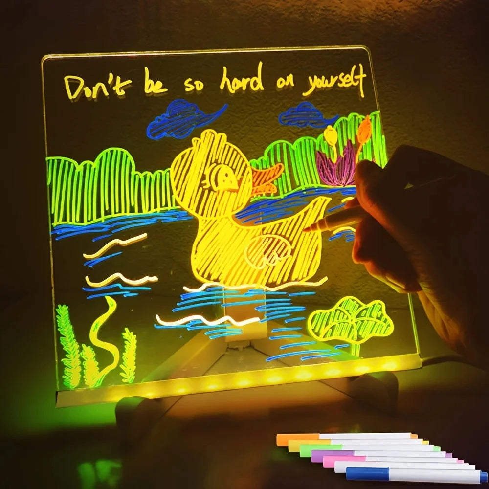 LED light up acrylic message board Erasable USB Drawing Board Bar Advertising Boards