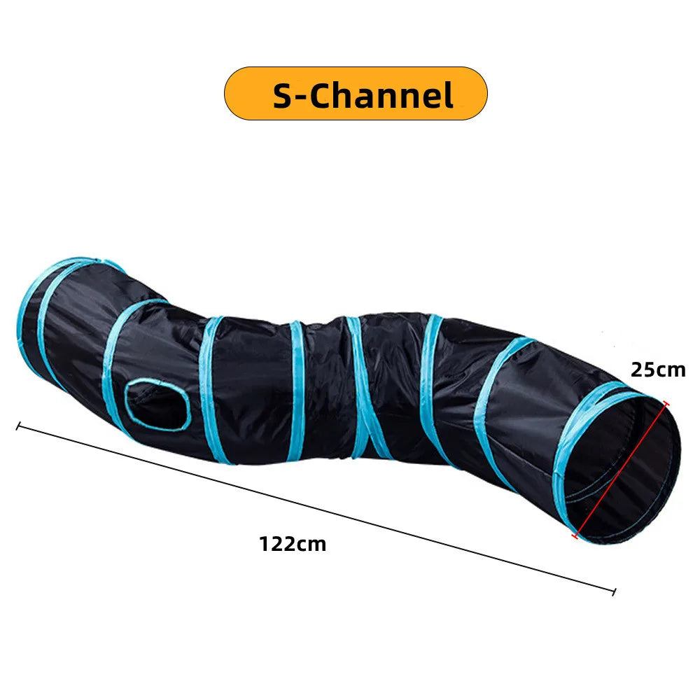 Cat Pass Play Tunnel Foldable Cat Toy Breathable Drill Barrel for Indoor loud paper