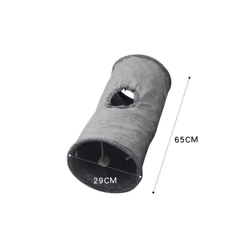 New Suede  High Quality Straight Channel Cat Tunnel Toy Foldable Tunnel Toy Plushies Cat tubes tunnel Cat toys Pet Supplie